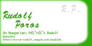 rudolf poros business card